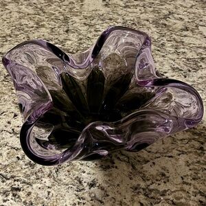 Tiffin Glass Co. Empress Flame Twilight And Smoke 11.75” Square Ashtray #5466